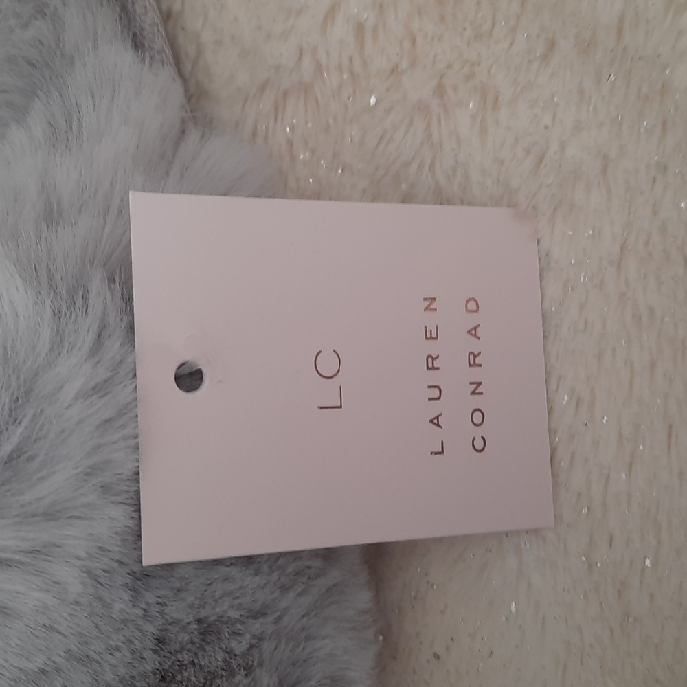 27. LC Conrad grey Faux fur slide slippers - Picture 5 of 7